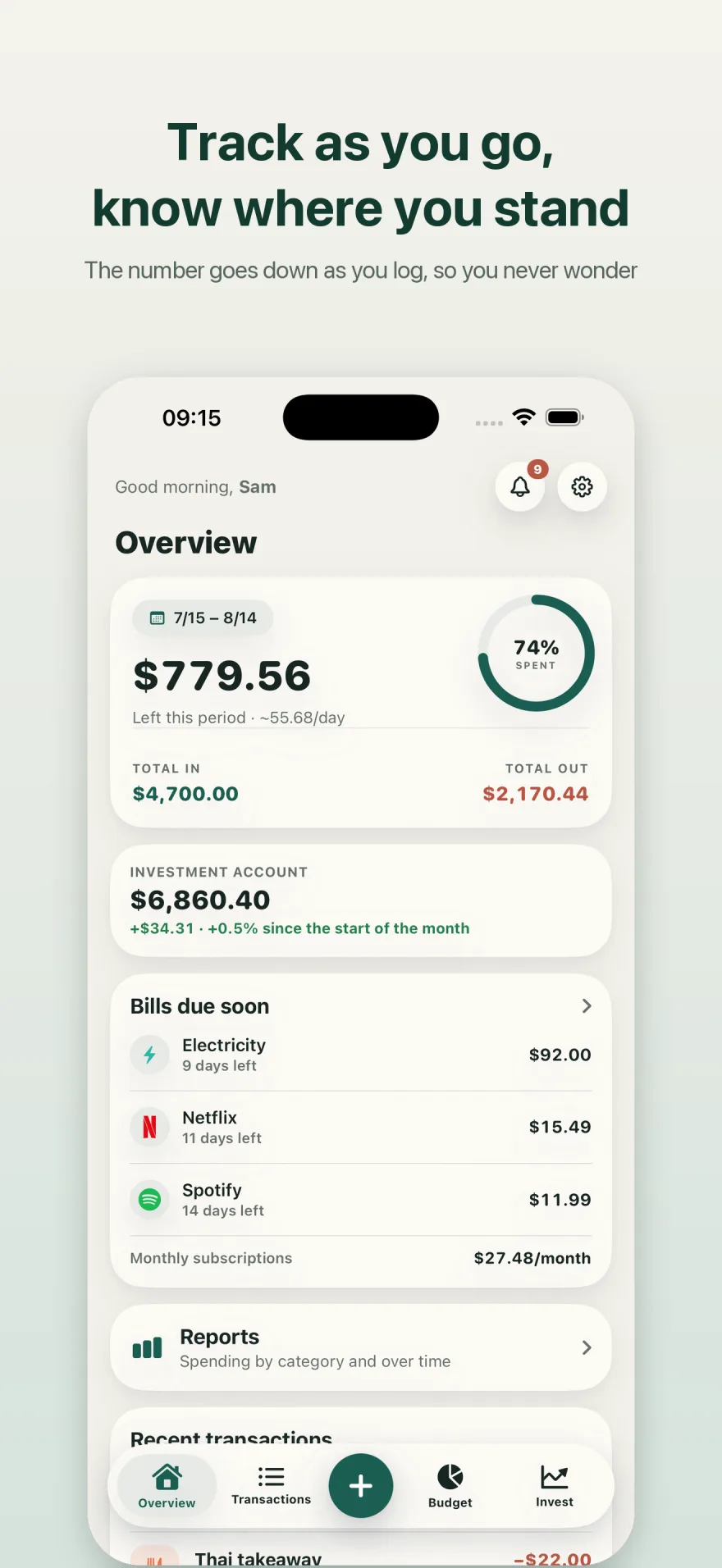 Vén Wallet app screenshot