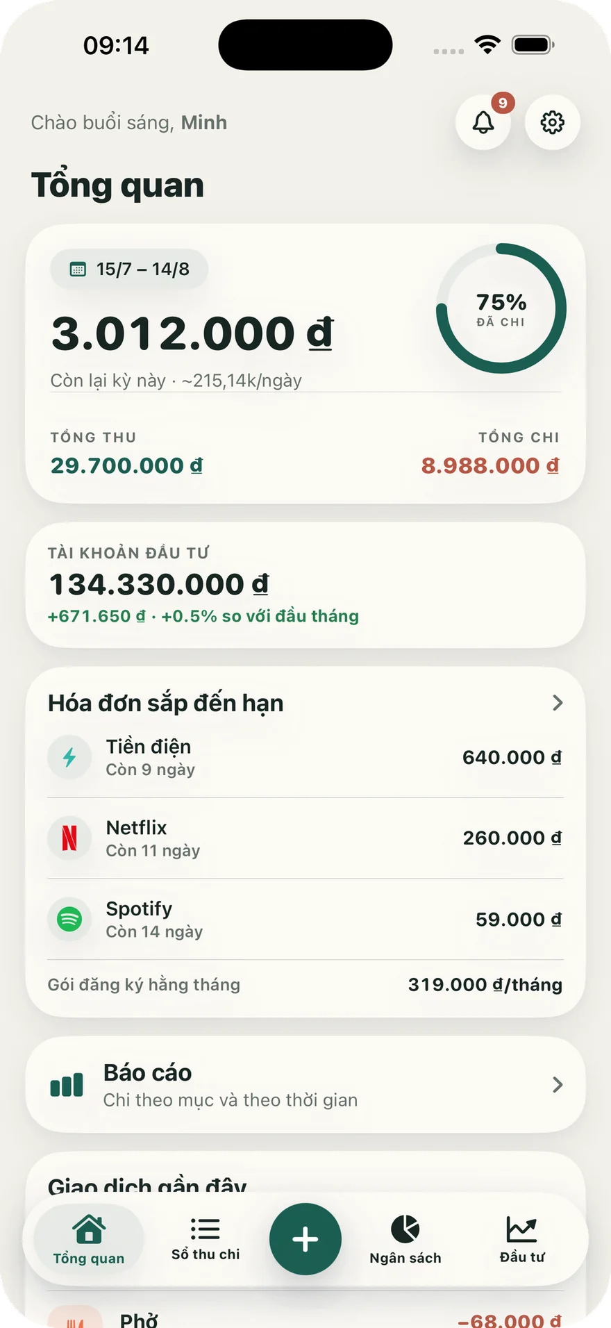 Ảnh chụp màn hình Vén Wallet
